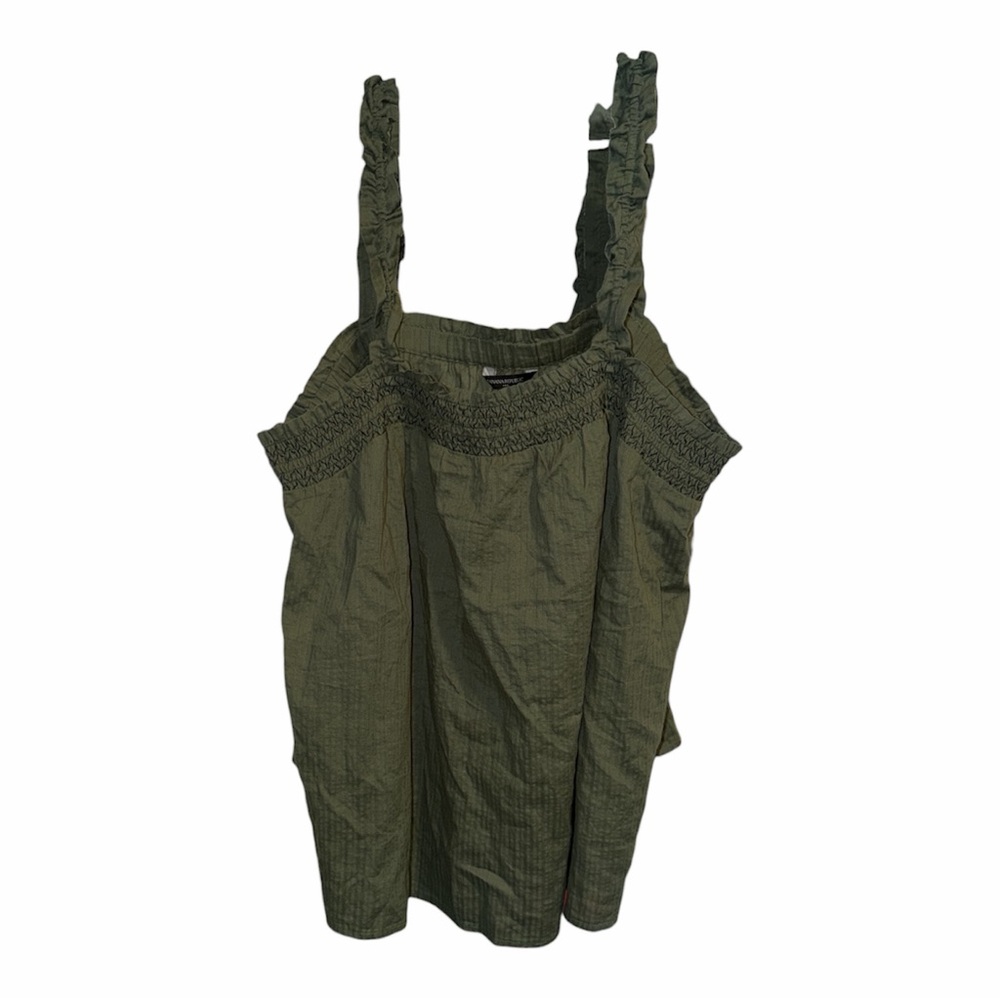 Olive Top with Ruffle Straps - Picture 4 of 6